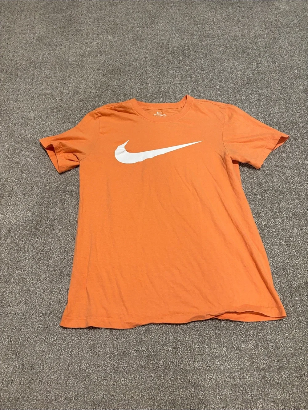 Nike Orange Short Sleeve T-Shirt with White Swoosh
